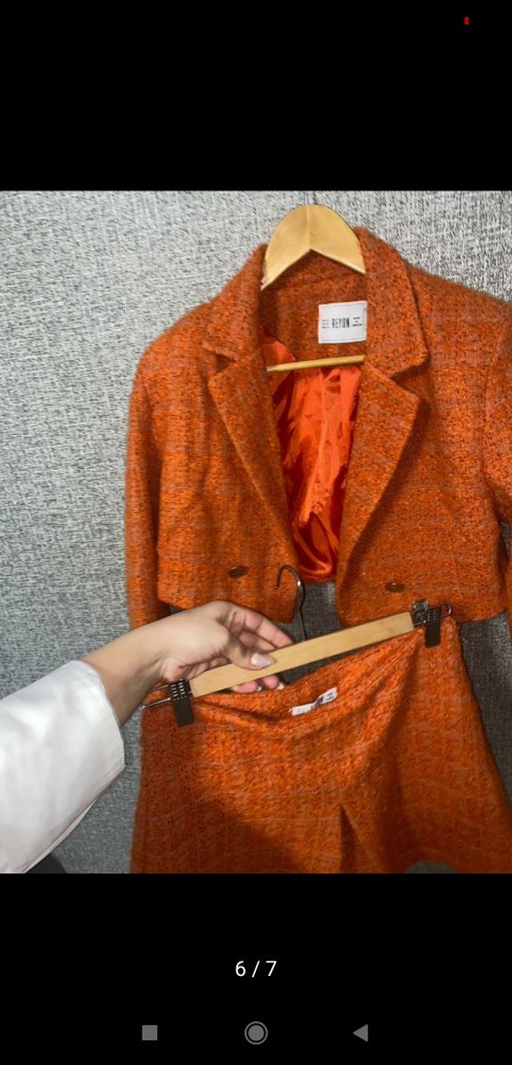 Kısa Kesim Parlak Turuncu Kadın Blazer - Görsel 2