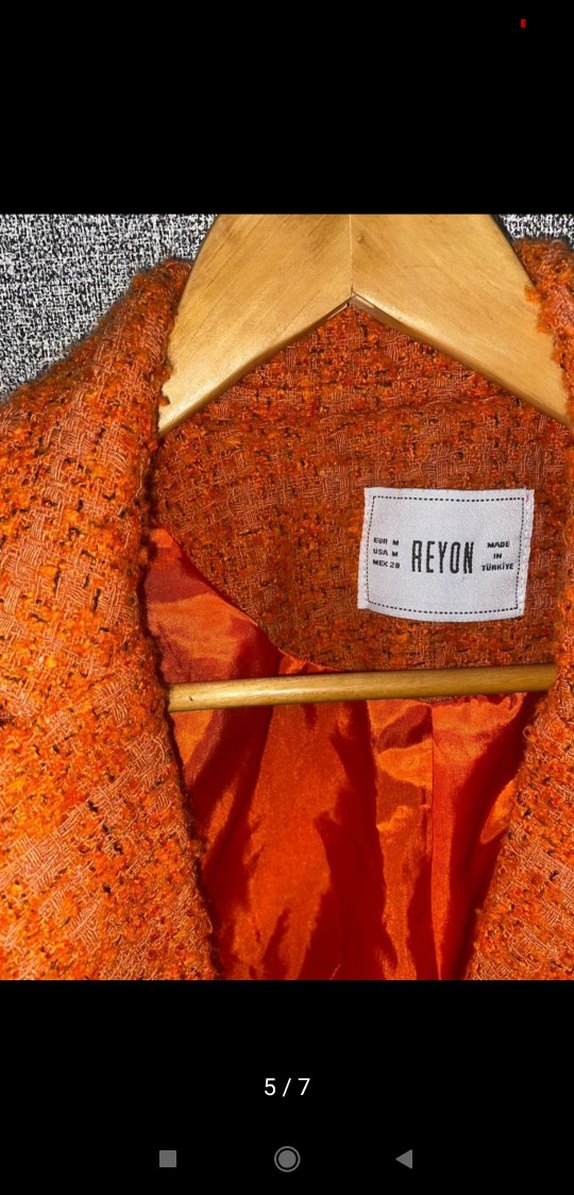 Kısa Kesim Parlak Turuncu Kadın Blazer - Görsel 4