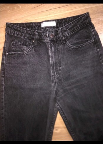 Kadın Siyah Regular Fit Denim Pantolon - Görsel 2