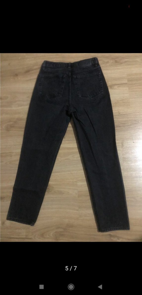Kadın Siyah Regular Fit Denim Pantolon - Görsel 3