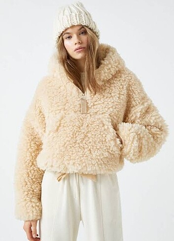 PULL&BEAR SUNİ KÜRKLÜ KANGURU MONT 