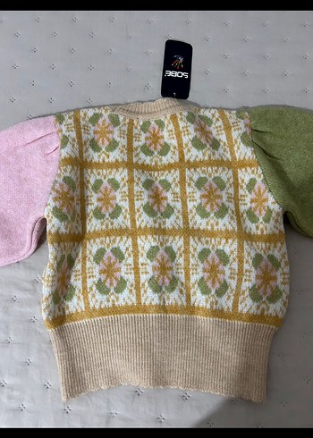 Renkli Bohem Mini Örgü Hırka - Görsel 2