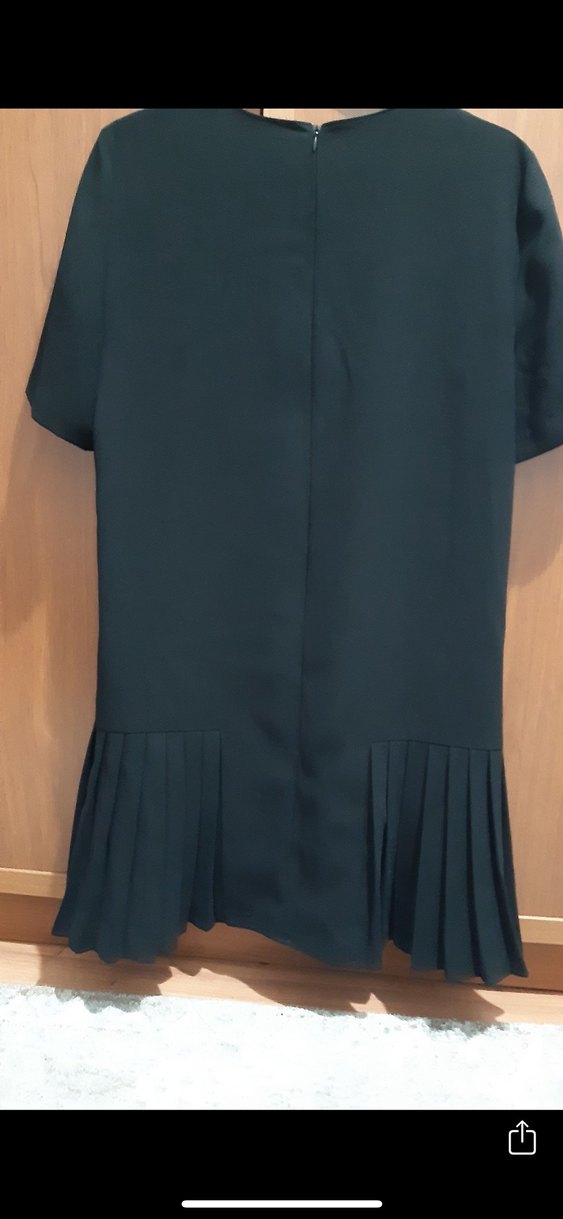 Siyah Pilili Midi Kadın Elbise - Görsel 2