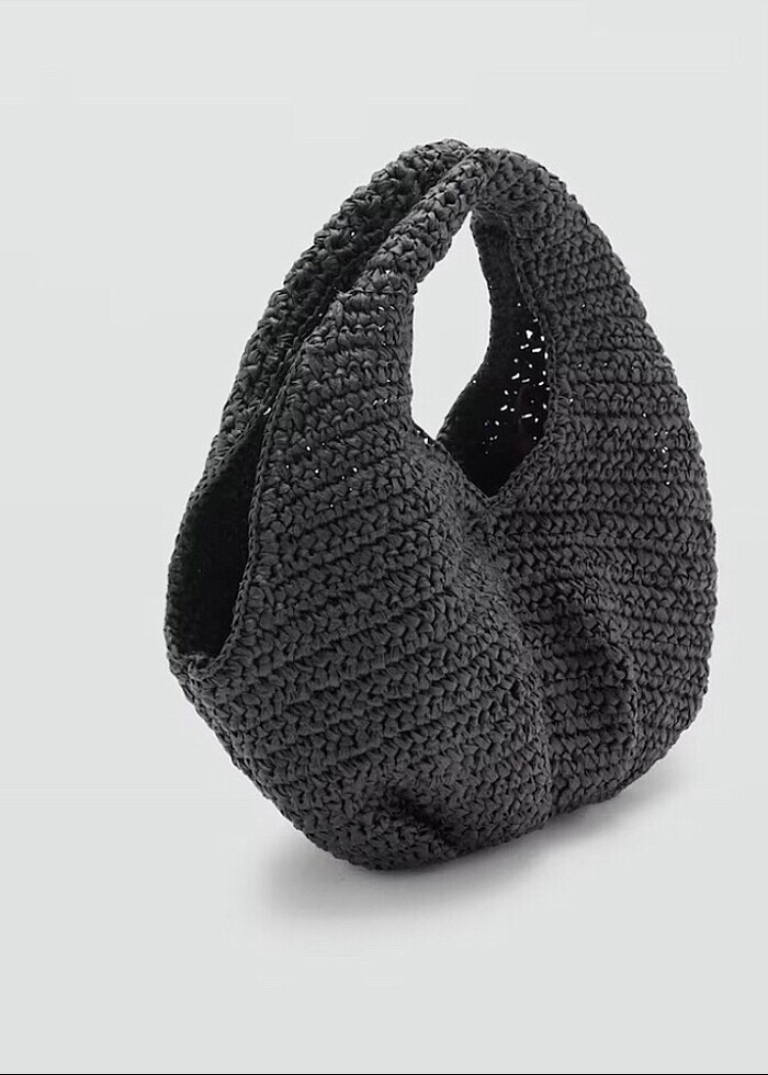 El Örgüsü Keseli Hasır Çanta - Görsel 2