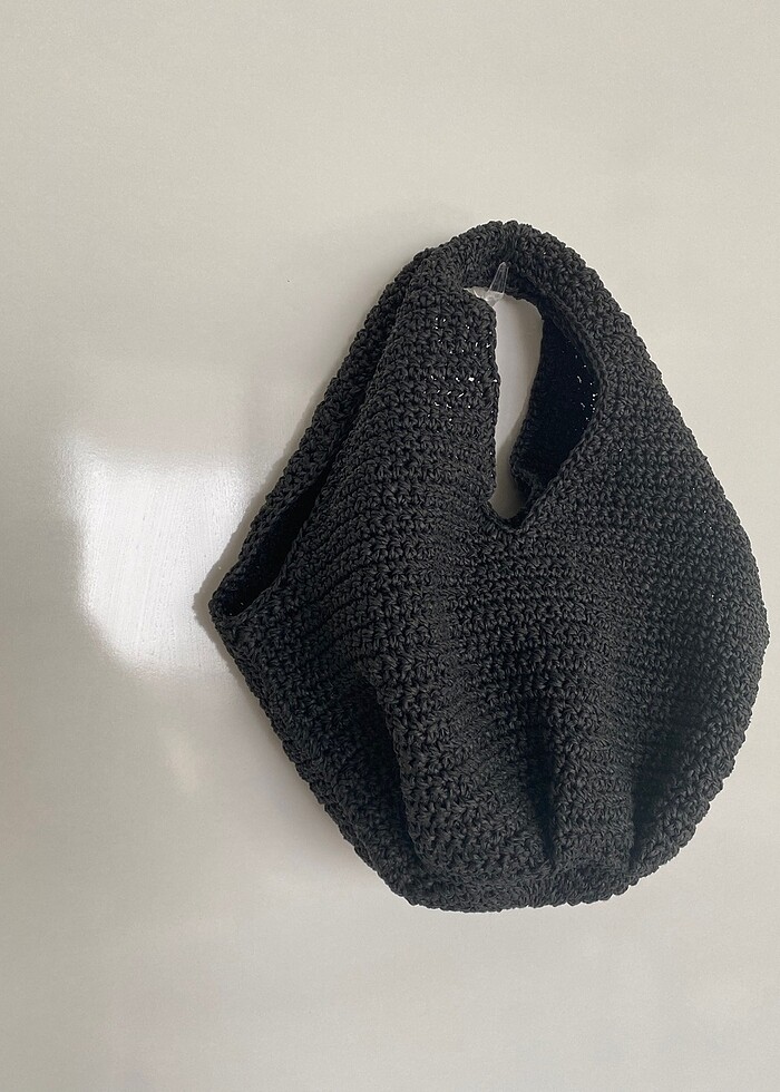 El Örgüsü Keseli Hasır Çanta - Görsel 5