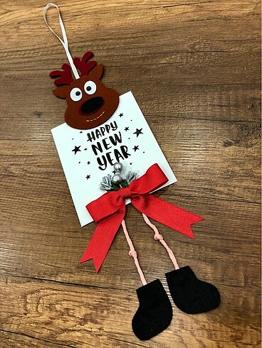 Noel geyik kapı süsü - Görsel 2