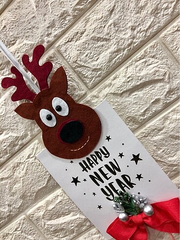 Noel geyik kapı süsü - Görsel 5