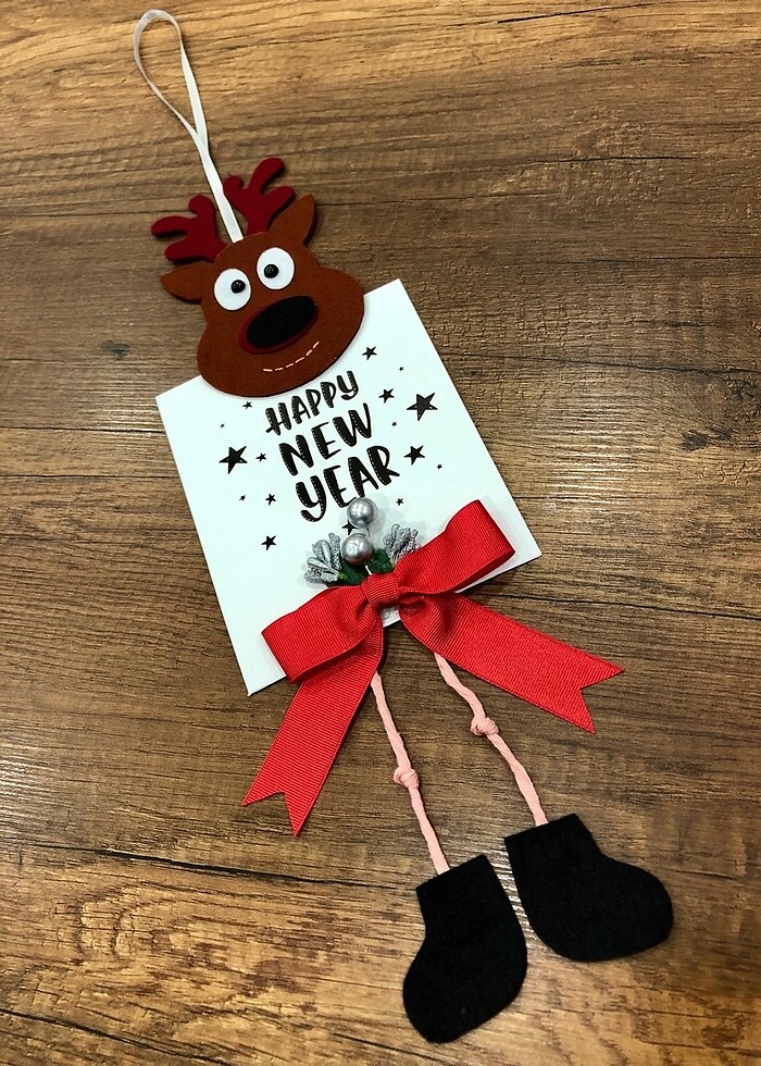 Noel geyik kapı süsü - Görsel 2