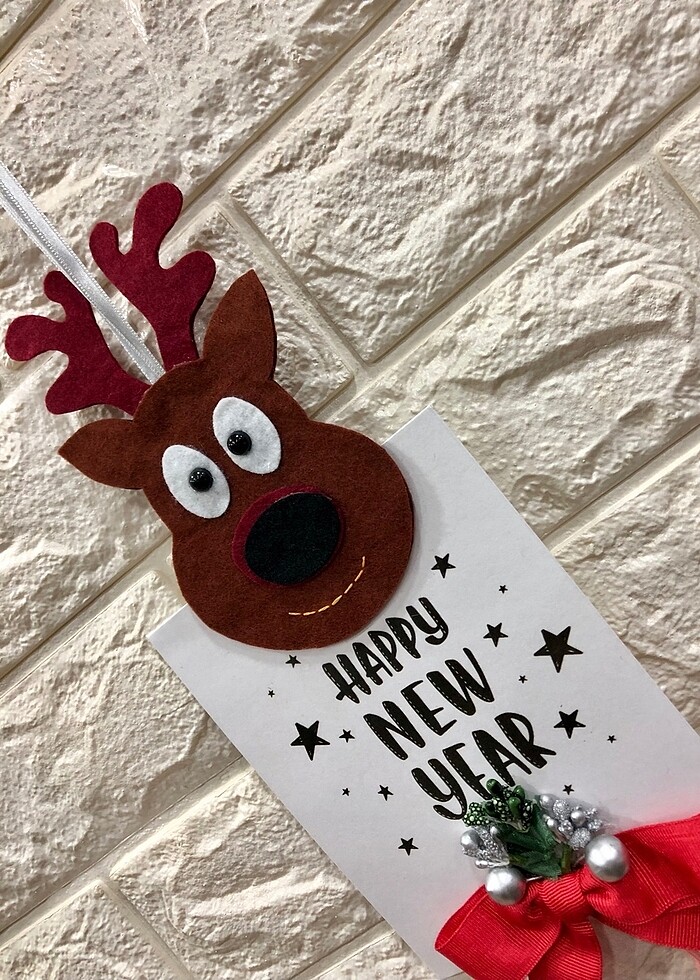 Noel geyik kapı süsü - Görsel 5