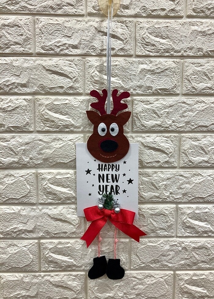 Noel geyik kapı süsü - Görsel 3