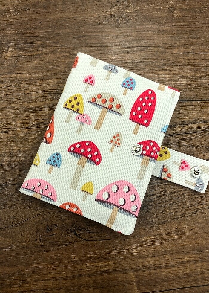 Mantar desen kumaş pasaport/ruhsat kılıfı - Görsel 3