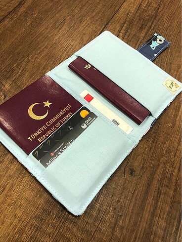 Kedi desen kumaş pasaport/ruhsat kılıfı - Görsel 5