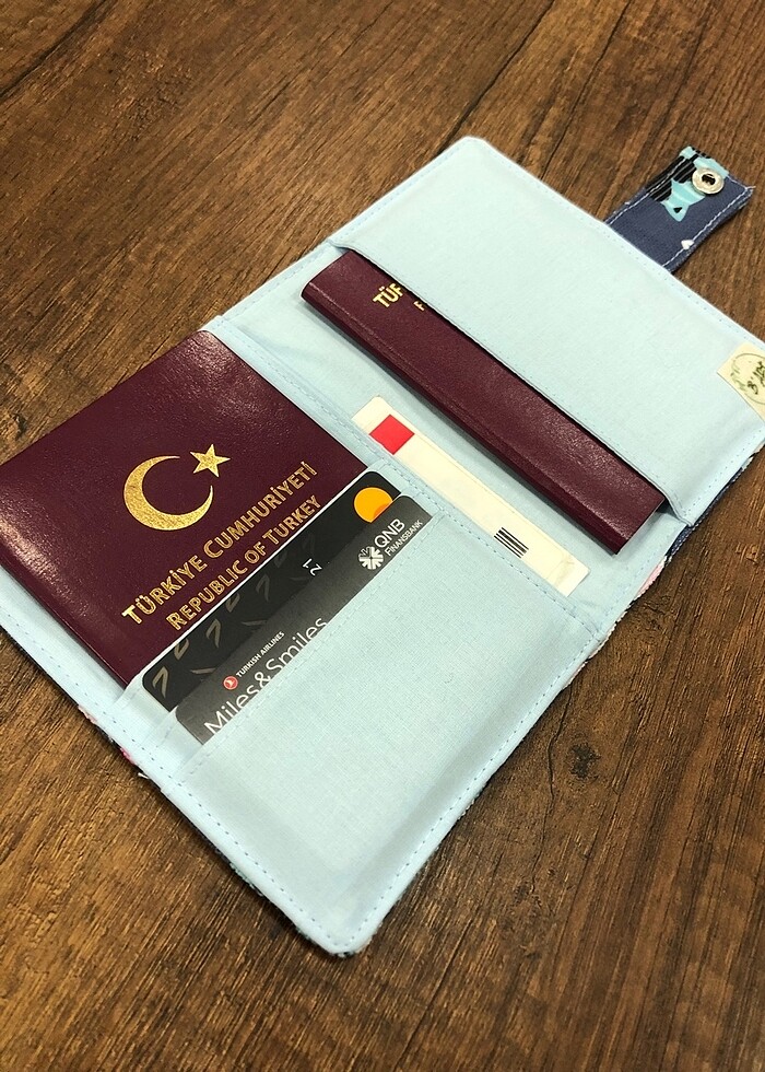 Kedi desen kumaş pasaport/ruhsat kılıfı - Görsel 5