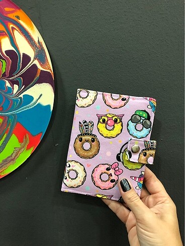 Donut kumaş pasaport/ruhsat kılıfı