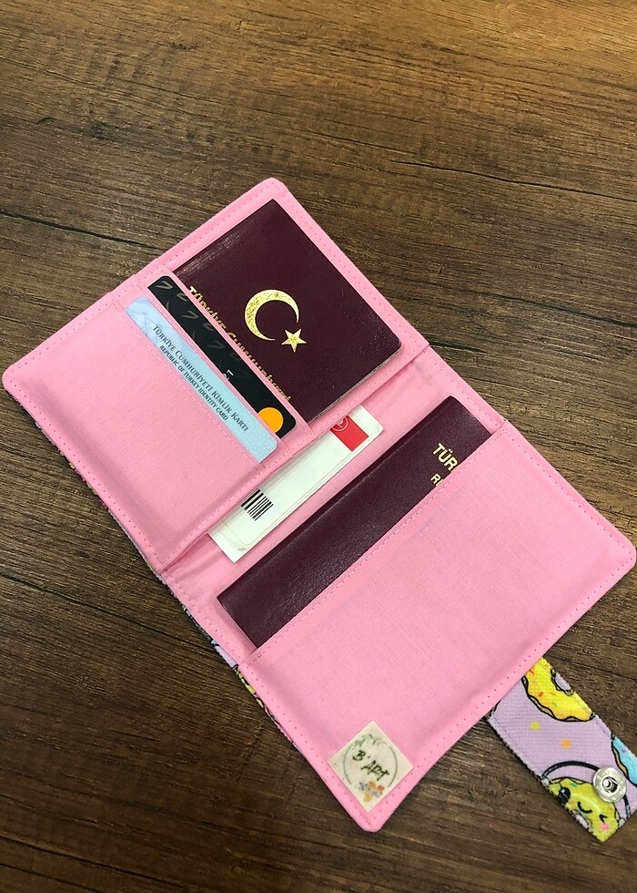 Donut kumaş pasaport/ruhsat kılıfı - Görsel 4