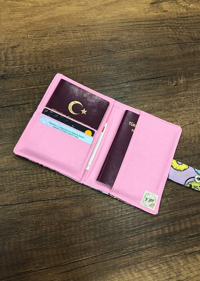 Donut kumaş pasaport/ruhsat kılıfı - Görsel 5
