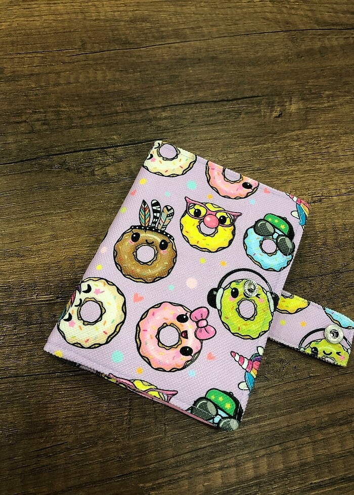 Donut kumaş pasaport/ruhsat kılıfı - Görsel 3