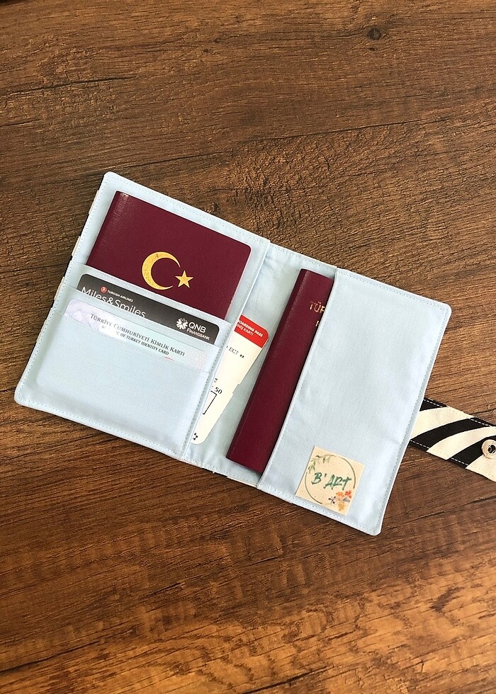 Zebra desen kumaş pasaport/ruhsat kılıfı - Görsel 3