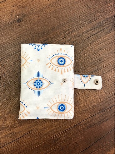 Göz/nazar desen kumaş pasaport/ruhsat kılıfı - Görsel 2
