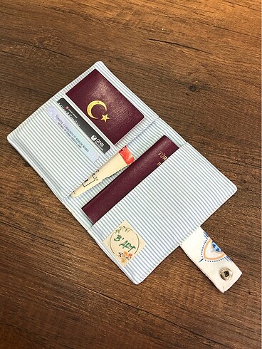 Göz/nazar desen kumaş pasaport/ruhsat kılıfı - Görsel 4
