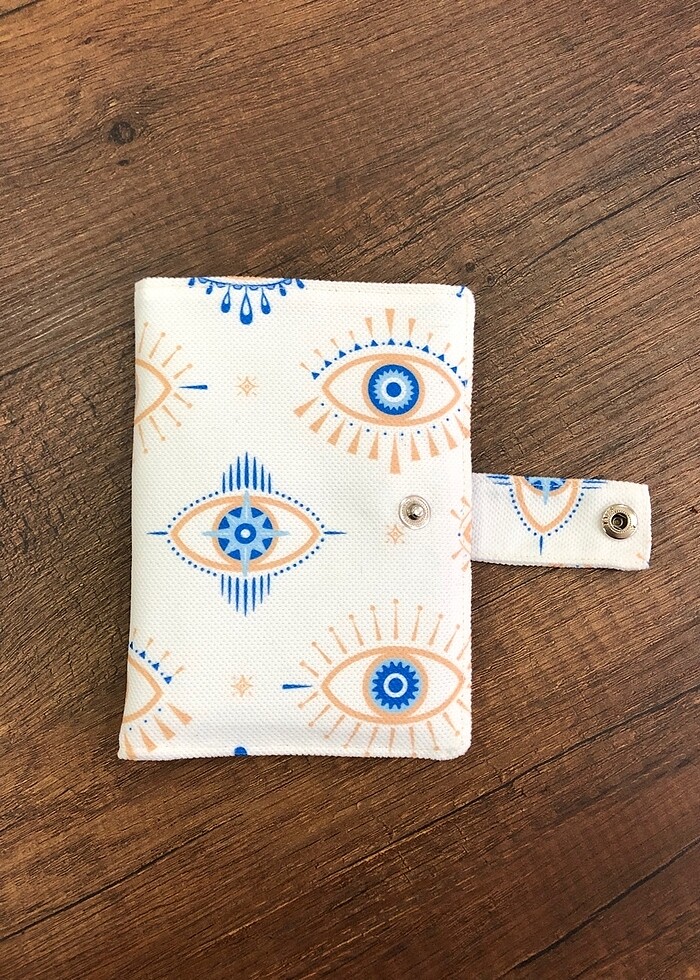 Göz/nazar desen kumaş pasaport/ruhsat kılıfı - Görsel 2