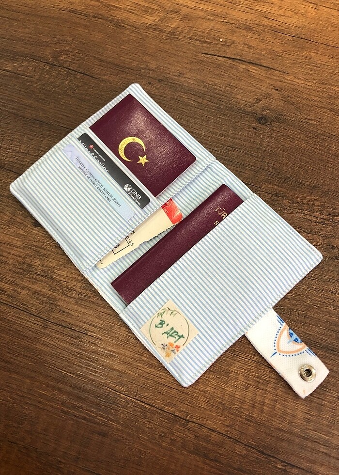 Göz/nazar desen kumaş pasaport/ruhsat kılıfı - Görsel 4
