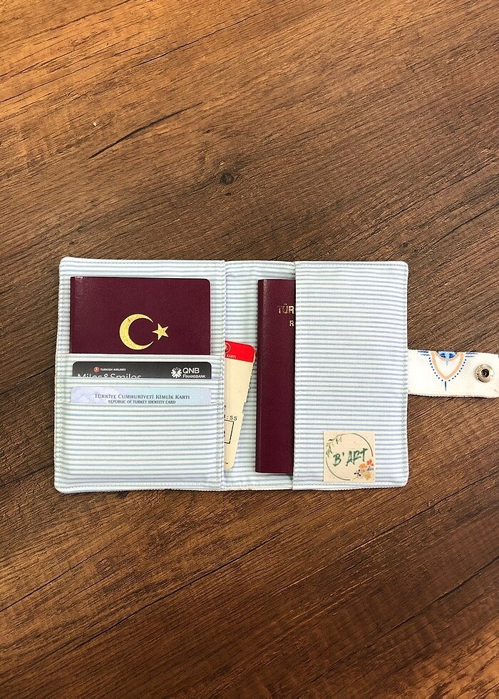 Göz/nazar desen kumaş pasaport/ruhsat kılıfı - Görsel 3