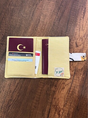Kedi desen kumaş pasaport/ruhsat kılıfı - Görsel 4