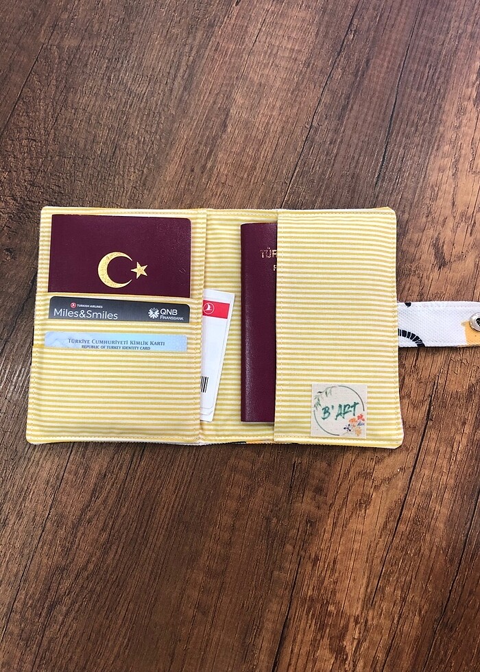 Kedi desen kumaş pasaport/ruhsat kılıfı - Görsel 4