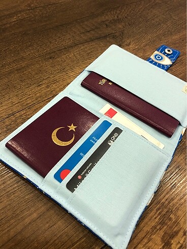 Göz desen kumaş pasaport/ruhsat kılıfı - Görsel 5