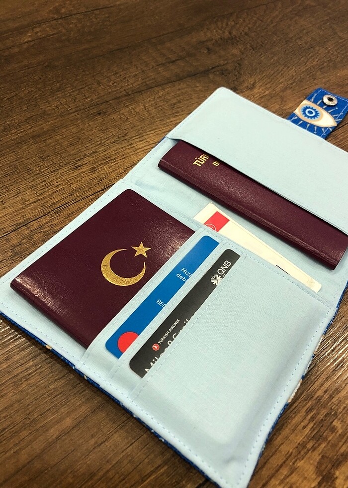 Göz desen kumaş pasaport/ruhsat kılıfı - Görsel 5