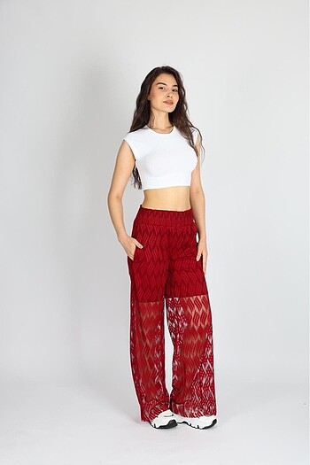 38 Beden Dantelli rahat pantolon