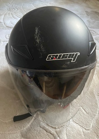 Siyah Biker Tarzı Motosiklet Kaskı - Görsel 3