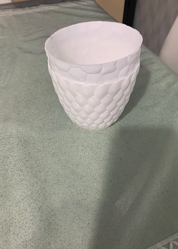 Beyaz Dokulu plastik saksı - Görsel 2