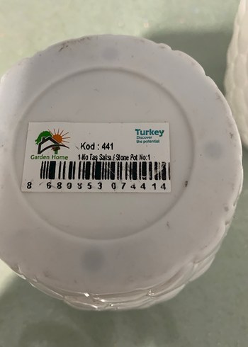 Beyaz Dokulu plastik saksı - Görsel 3