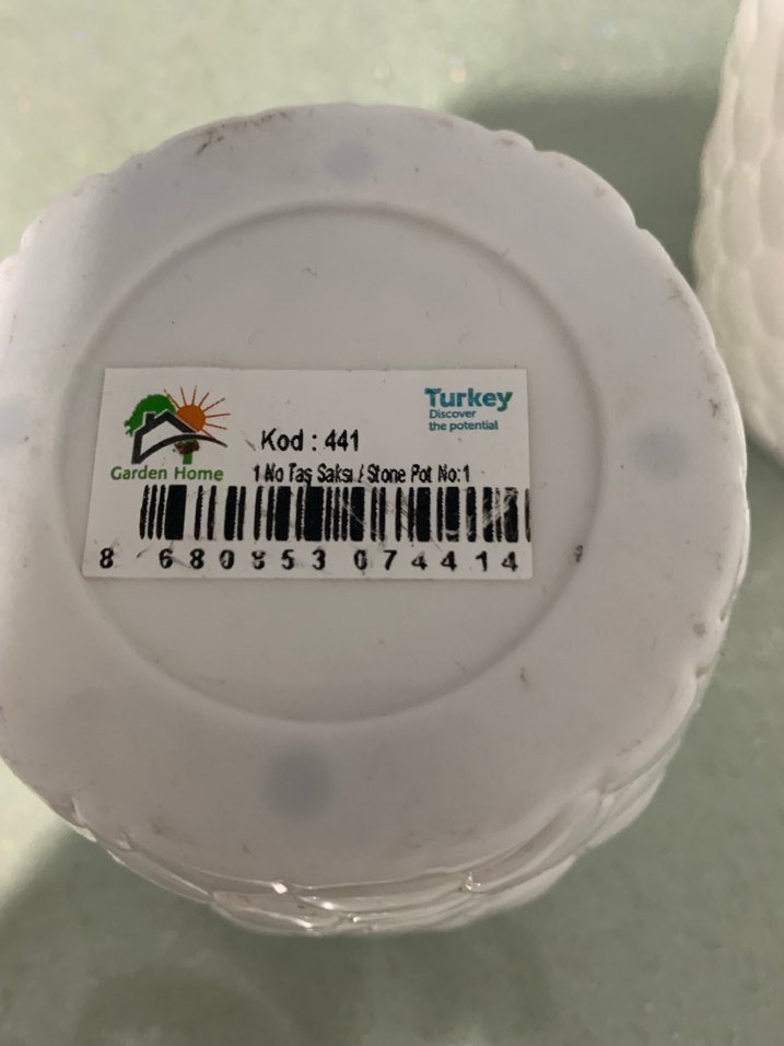 Beyaz Dokulu plastik saksı - Görsel 3