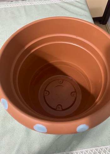 Beyaz Pastel Desenli Saksı - Görsel 2