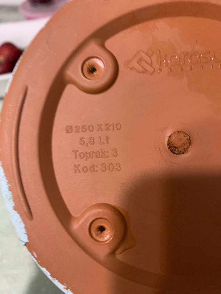 Beyaz Pastel Desenli Saksı - Görsel 3