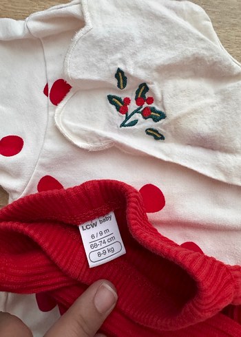 Kız Bebek Uzun Kollu Puantiyeli Örgü Takım - Görsel 3