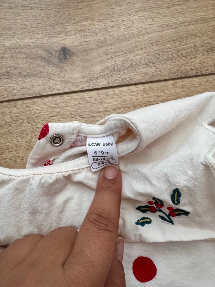 Kız Bebek Uzun Kollu Puantiyeli Örgü Takım - Görsel 2