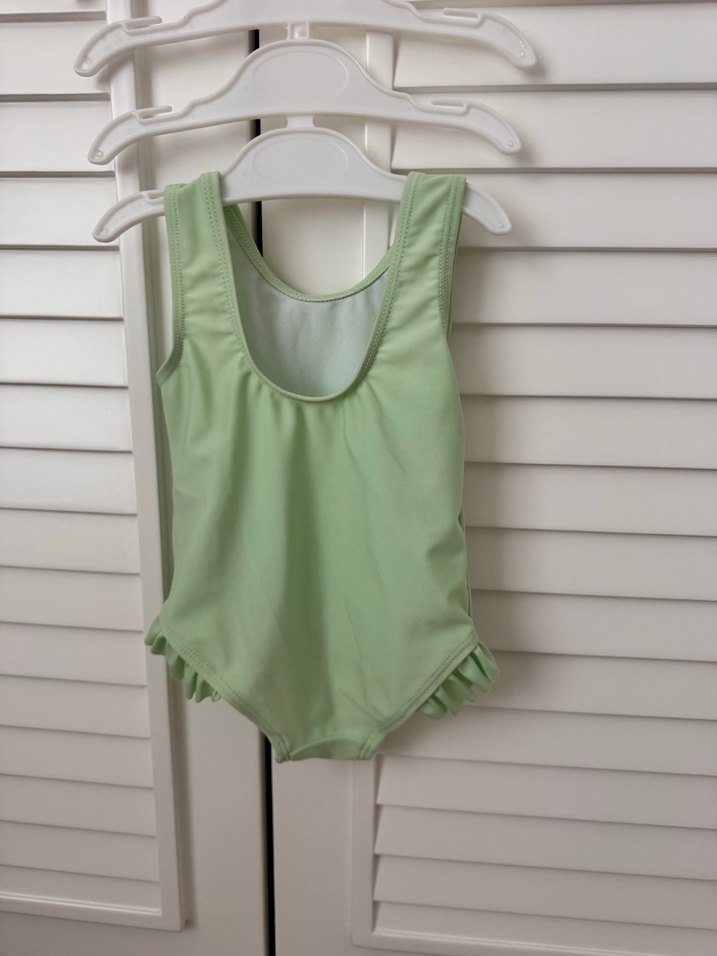 Kız Çocuk Pastel Yeşil Kolsuz Mayo - Görsel 2