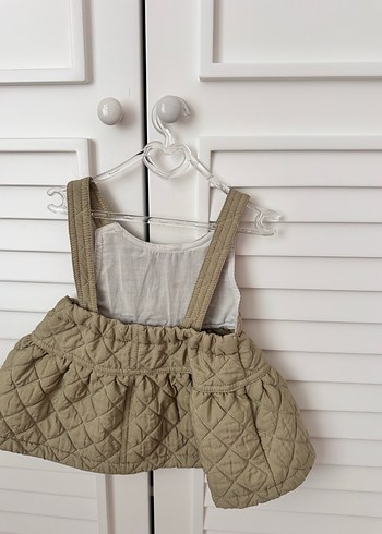 Kız Çocuk Keten Kolsuz Fırfırlı Elbise - Görsel 2