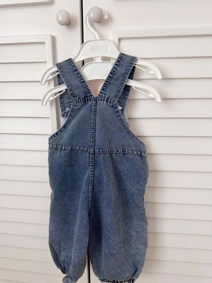 Erkek Çocuk Renkli Nakışlı Denim Salopet - Görsel 2