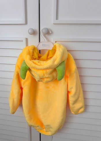 Sarı Kapüşonlu Canavar Desenli Çocuk Tulumu - Görsel 2