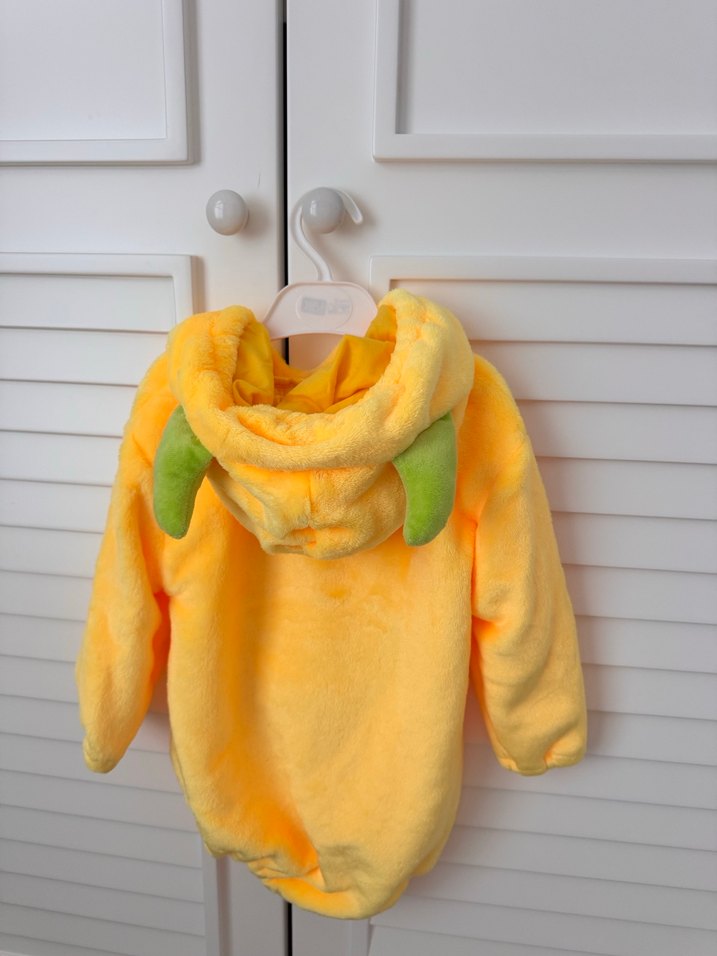 Sarı Kapüşonlu Canavar Desenli Çocuk Tulumu - Görsel 2