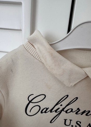 Kız Çocuk Beyaz Pamuklu Sweatshirt - Görsel 3