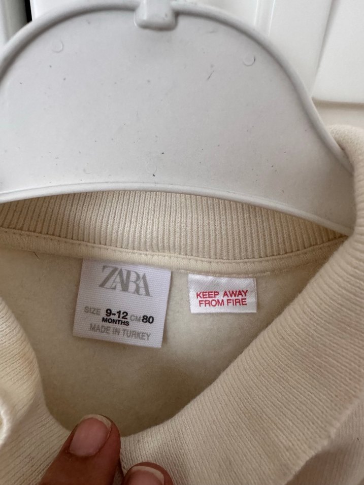 Kız Çocuk Beyaz Pamuklu Sweatshirt - Görsel 4