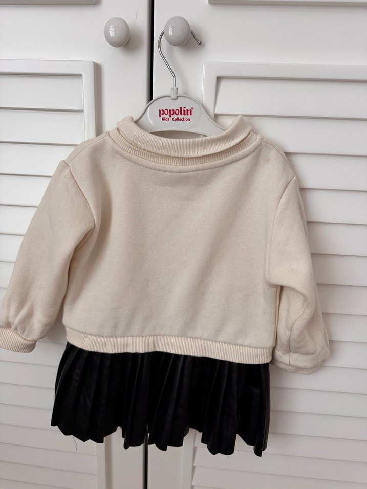 Kız Çocuk Beyaz Pamuklu Sweatshirt - Görsel 2