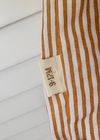 Kız Çocuk Kahverengi Çizgili Askılı Elbise - Görsel 3