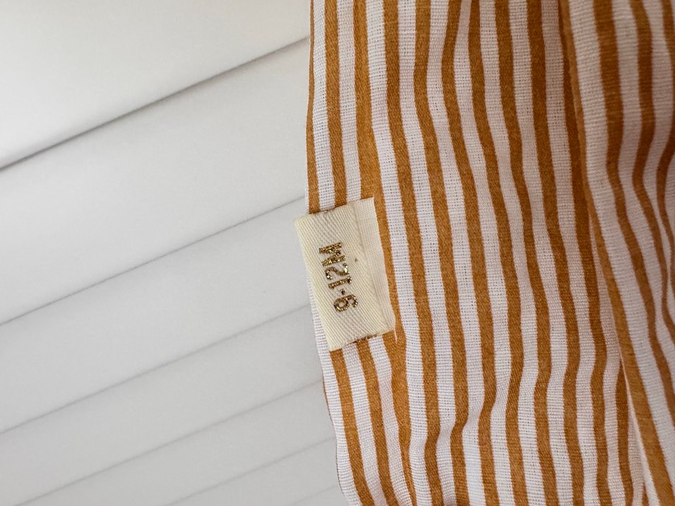 Kız Çocuk Kahverengi Çizgili Askılı Elbise - Görsel 3